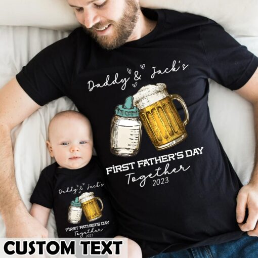 Personalized Our First Father’s Day Together Shirt Daddy And Son Matching Outfits