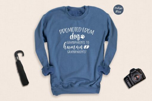 Promoted From Dog Grandparents To Human Grandma Shirt Pregnancy Announcement Tee