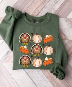 Pumpkin Pie & Turkey Fall Sweatshirt Trendy Unique Thanksgiving Gift For Women Pumpkin Pie & Turkey Fall Sweatshirt Trendy Unique Thanksgiving Gift For Women