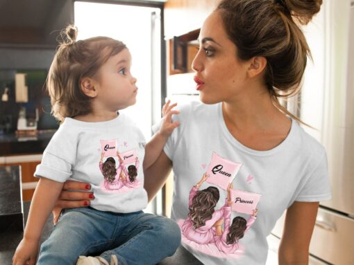 Queen Princess MamaBaby Girl Mom and Me Outfits Mother’s Day Gift For Mommy