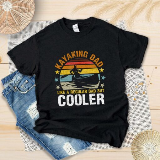 Retro Kayaking Dad Life Shirt Like A Regular Dad But Cooler Tee Happy Father’s Day Gift