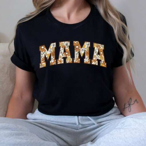 Retro Mama Floral Shirt Gift For Mom Mother’s Day Tee