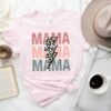 Retro Vintage Mama Leopard Shirt Mom Life Motherhood Gift