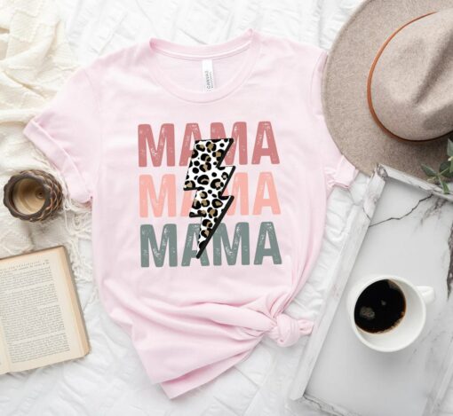 Retro Vintage Mama Leopard Shirt Mom Life Motherhood Gift