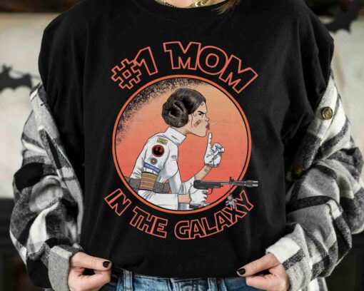 Star Wars Mother’s Day Princess Leia Number One Mom In The Galaxy Retro Shirt Galaxy’s Edge Family Trip Tee