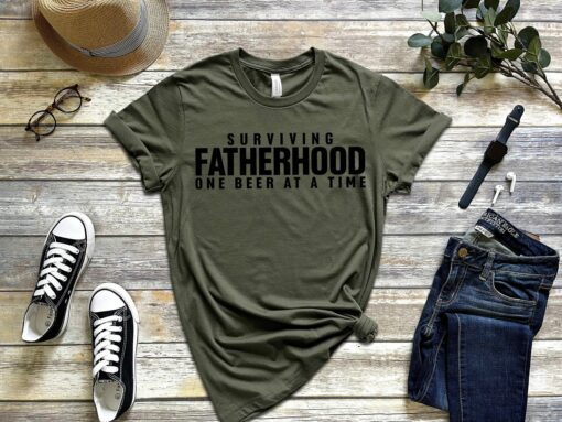 Surviving Fatherhood Beer Lover Shirt Father’s Day Gift for New Dad Tee