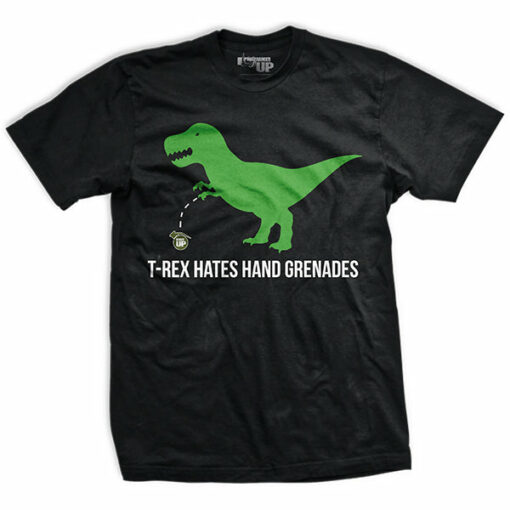 T-Rex Hates Hand Grenades T-Shirt