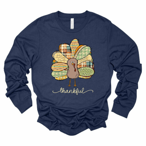 Thankful Cute & Colourful Turkey Sweatshirt Unique Thanksgiving Gift