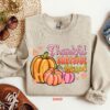 Thankful Grateful Blessed Pink Pumpkin Sweatshirt Lovely Unique Thanksgiving Gift