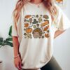 Thanksgiving Doodles Pumpkin Leaves Happy Turkey Day Funny Fall Season Tee
