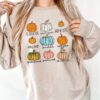 Trendy Pumpkin Print Autumn Harvest Season Cute Shirt