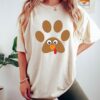 Turkey Pawprint Thanksgiving Shirt Thankful Tee Fall Family Matching Shirt
