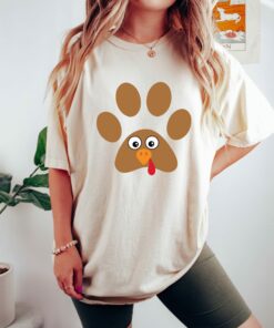 Turkey Pawprint Thanksgiving Shirt Thankful Tee Fall Family Matching Shirt Turkey Pawprint Thanksgiving Shirt Thankful Tee Fall Family Matching Shirt
