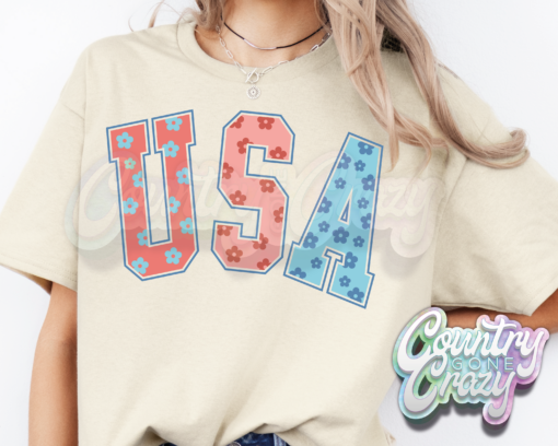 USA FLORAL T-SHIRT