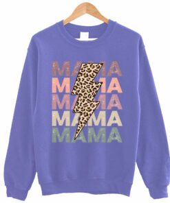 Vintage Mama Leopard Lightning Bolt Sweatshirt