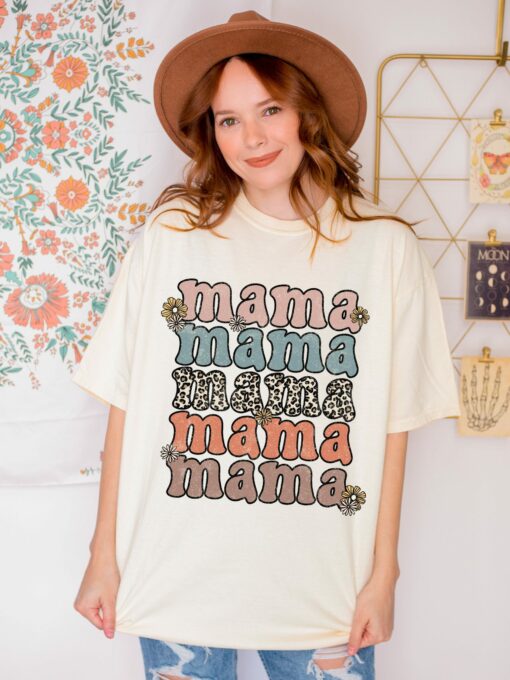 Vintage Mama Leopard Print Shirt Mother’s Day Gift For New Mom