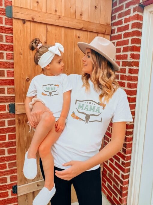 Western Mom And Mini Matching Happy Mother’s Day Howdy Cowgirl Daughter Mama Shirt