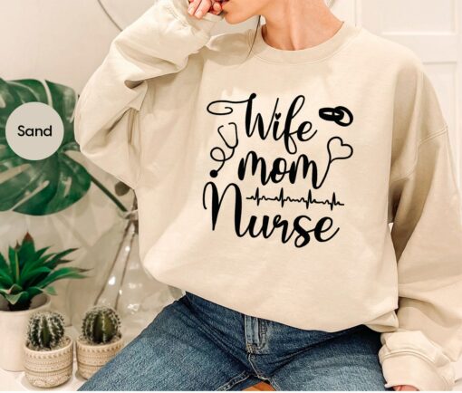 Wife Mom Nurse Graphic Tees Gifts for Mama Shirt Mother’s Day