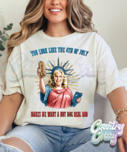 YOU LOOK LIKE THE FOURTH OF JULY  NATURAL T-SHIRT YOU LOOK LIKE THE FOURTH OF JULY  NATURAL T-SHIRT