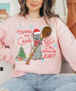 Anyone Can Cook But I’m Here To Eat Pixar Ratatouille Santa Remy Little Chef Christmas Light Sweatshirt