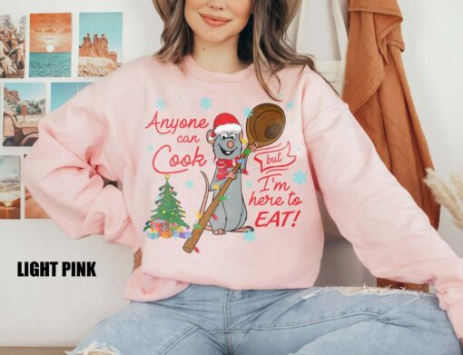 Anyone Can Cook But I’m Here To Eat Pixar Ratatouille Santa Remy Little Chef Christmas Light Sweatshirt