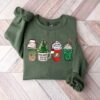 Are You Serious Clark Coffee Cups Santa Hat Bling Sweatshirt
