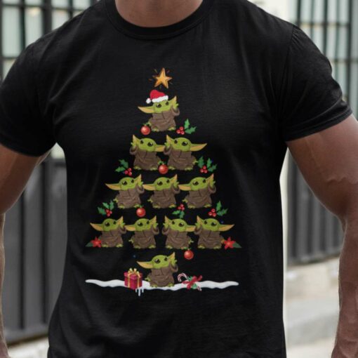 Baby Yoda Christmas Tree Shirt Funny