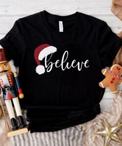 Believe Santa Hat Christmas T-Shirt