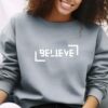 Believe Unisex Cotton Sweatshirt Minimalist Unique Xmas Gift