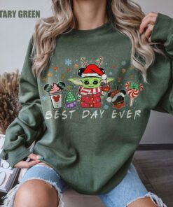 Best Day Ever Disneyland Star Wars Cute Baby Yoda Christmas Sweatshirt