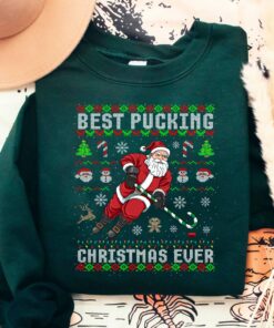 Best Pucking Christmas Ever Hockey Christmas Sweatshirt