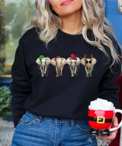 Big Elephant Christmas With Lights Sweatshirt Lovely Unique Xmas Gift