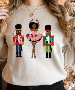 Black Nutcracker And Sugar Plum Fairy Christmas Sweatshirt