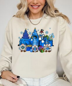 Blue Cool Cute Elf Squad Snowman Sweatshirt Lovely Unique Xmas Gift