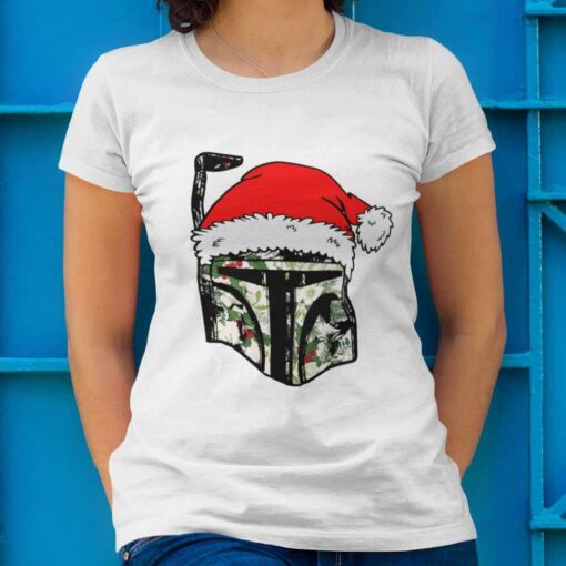 Boba Fett Xmas Print Helmet T-Shirt Star Wars