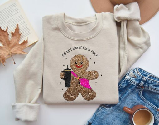 Boojee Out Here Lookin Like A Snack Gingerbread Cookie Sweatshirt Funny Unique Xmas Gift