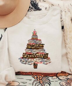 Book Christmas Tree Sweatshirt Lovely Unique Xmas Gift
