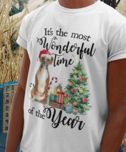 Boxer Dog It’S The Most Wonderful Time Of The Year Christmas T-shirt