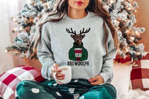 Brewdolph Reindeer Christmas Coffee Sweatshirt