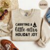 Carring A Little Extra Holiday Joy Pregnant Women Maternity Christmas Sweatshirt