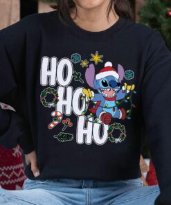 Cartoon Alien Ho Ho Ho Stich Christmas Family Sweatshirt