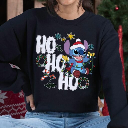 Cartoon Alien Ho Ho Ho Stich Christmas Family Sweatshirt