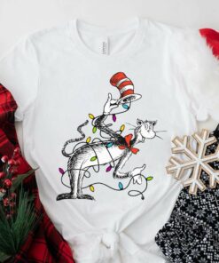 Cat In The Hat Christmas Lights T-Shirt
