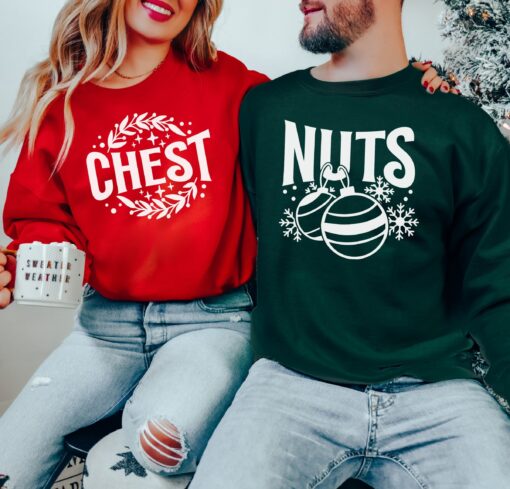 Chest Nuts Couples Matching Sweatshirts Sweatshirt Trendy Unique Xmas Gift