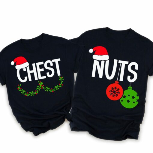 Chest Nuts Funny Family Christmas Sweatshirt Gifts For Couples