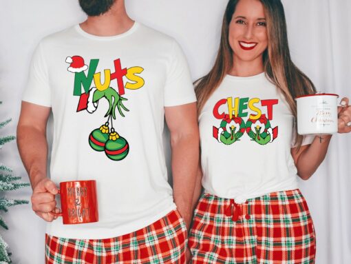 Chest Nuts Matching Christmas Funny Matching Couples Sweatshirt Lovely Unique Xmas Gift