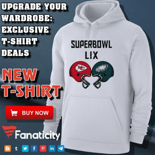 Chiefs vs Eagles 2025 Super Bowl LIX helmet shirt