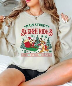 Chip And Dale Main Street Sleigh Rides Christmas Sweatshirt