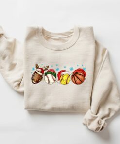 Christmas American Sport Balls Sweatshirt Lovely Unique Xmas Gift