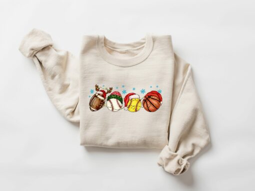 Christmas American Sport Balls Sweatshirt Lovely Unique Xmas Gift